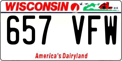 WI license plate 657VFW