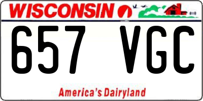 WI license plate 657VGC