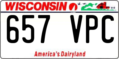 WI license plate 657VPC