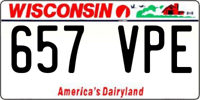 WI license plate 657VPE