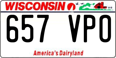 WI license plate 657VPO