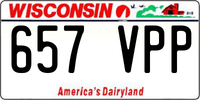 WI license plate 657VPP