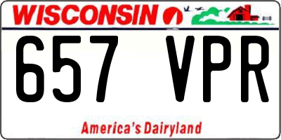 WI license plate 657VPR