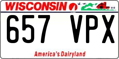 WI license plate 657VPX