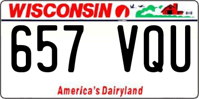 WI license plate 657VQU