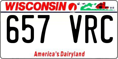 WI license plate 657VRC