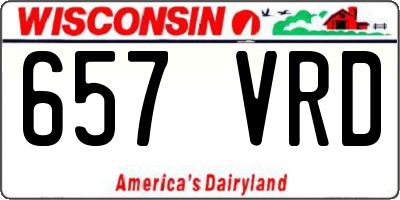 WI license plate 657VRD