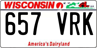 WI license plate 657VRK
