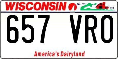 WI license plate 657VRO