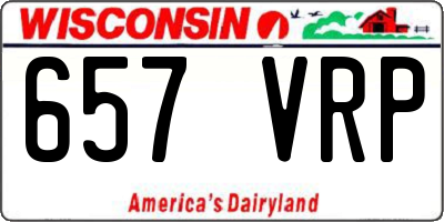 WI license plate 657VRP