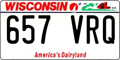 WI license plate 657VRQ