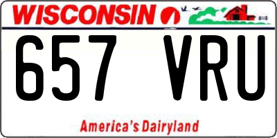 WI license plate 657VRU