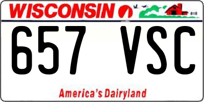 WI license plate 657VSC