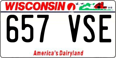 WI license plate 657VSE
