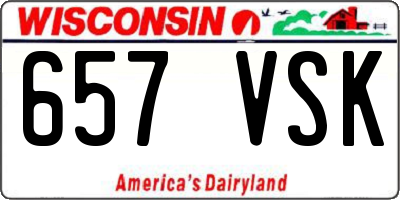 WI license plate 657VSK