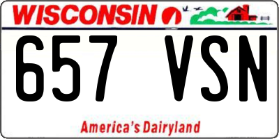 WI license plate 657VSN