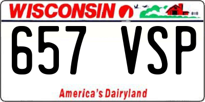 WI license plate 657VSP