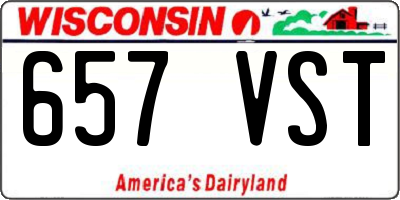 WI license plate 657VST