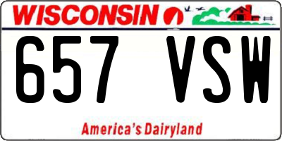 WI license plate 657VSW