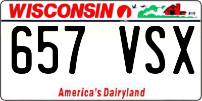 WI license plate 657VSX