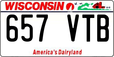 WI license plate 657VTB