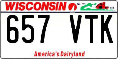 WI license plate 657VTK