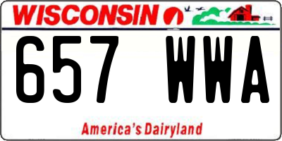WI license plate 657WWA