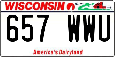 WI license plate 657WWU