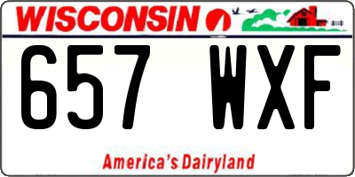 WI license plate 657WXF