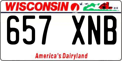 WI license plate 657XNB