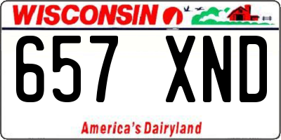 WI license plate 657XND