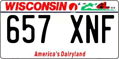 WI license plate 657XNF