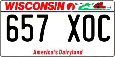 WI license plate 657XOC