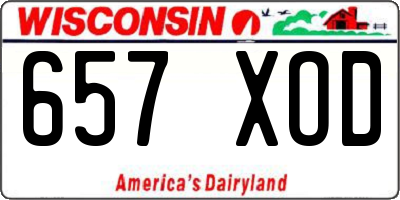 WI license plate 657XOD