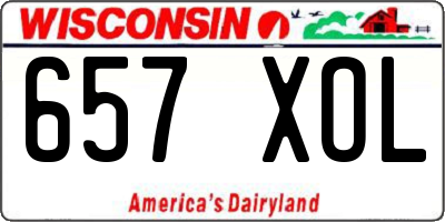 WI license plate 657XOL
