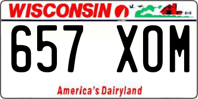 WI license plate 657XOM