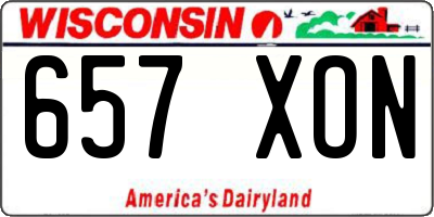 WI license plate 657XON