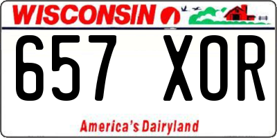 WI license plate 657XOR