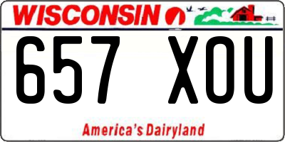 WI license plate 657XOU