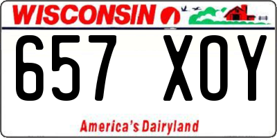 WI license plate 657XOY