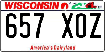 WI license plate 657XOZ