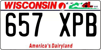 WI license plate 657XPB
