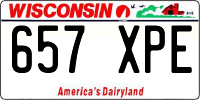 WI license plate 657XPE