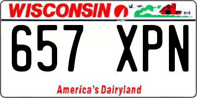 WI license plate 657XPN