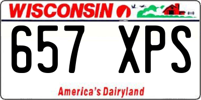 WI license plate 657XPS