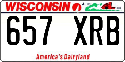WI license plate 657XRB