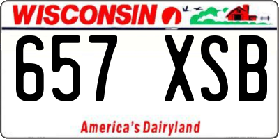 WI license plate 657XSB