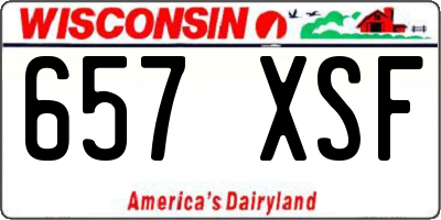 WI license plate 657XSF