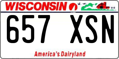 WI license plate 657XSN