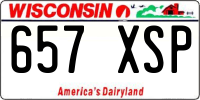 WI license plate 657XSP